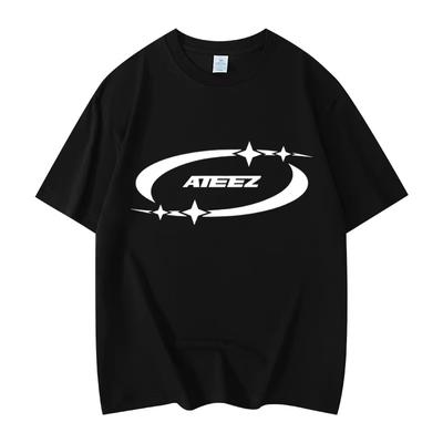 Kpop ATEEZ Logo Print T-shirt In Your Fantasy World Tour Short Sleeve T-shirts Men Women Casual Cotton T Shirts Streetwear