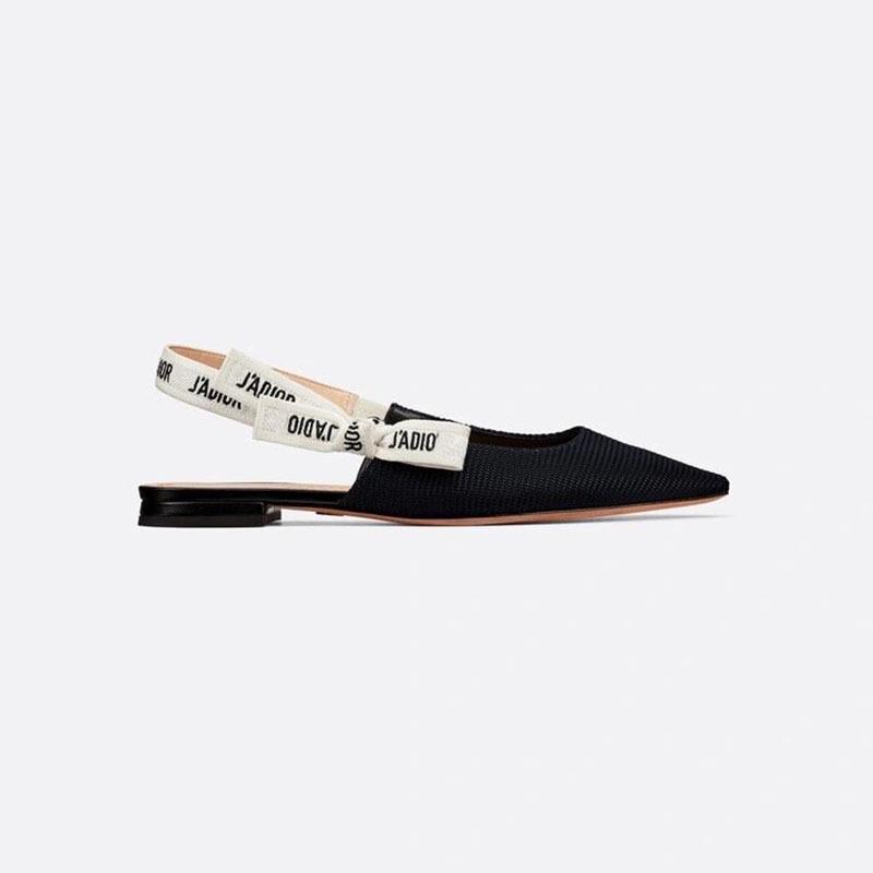 2024 Women's Spring/Summer Pointed Toe Slingback Flats with Bow Detail