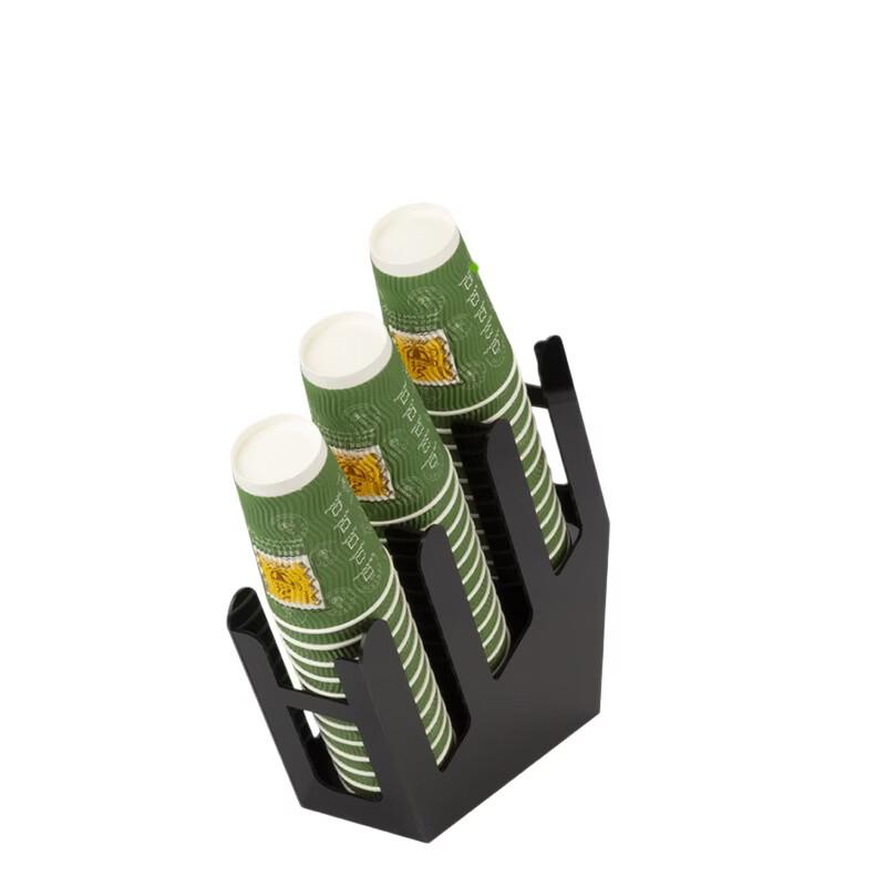 Black Acrylic Slanted 3-Compartment Paper Cup Holder