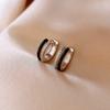Silver Needle Retro Black Zircon Love Butterfly Earrings Sweet Cool Style Personality Earrings Light Luxury Premium Earrings