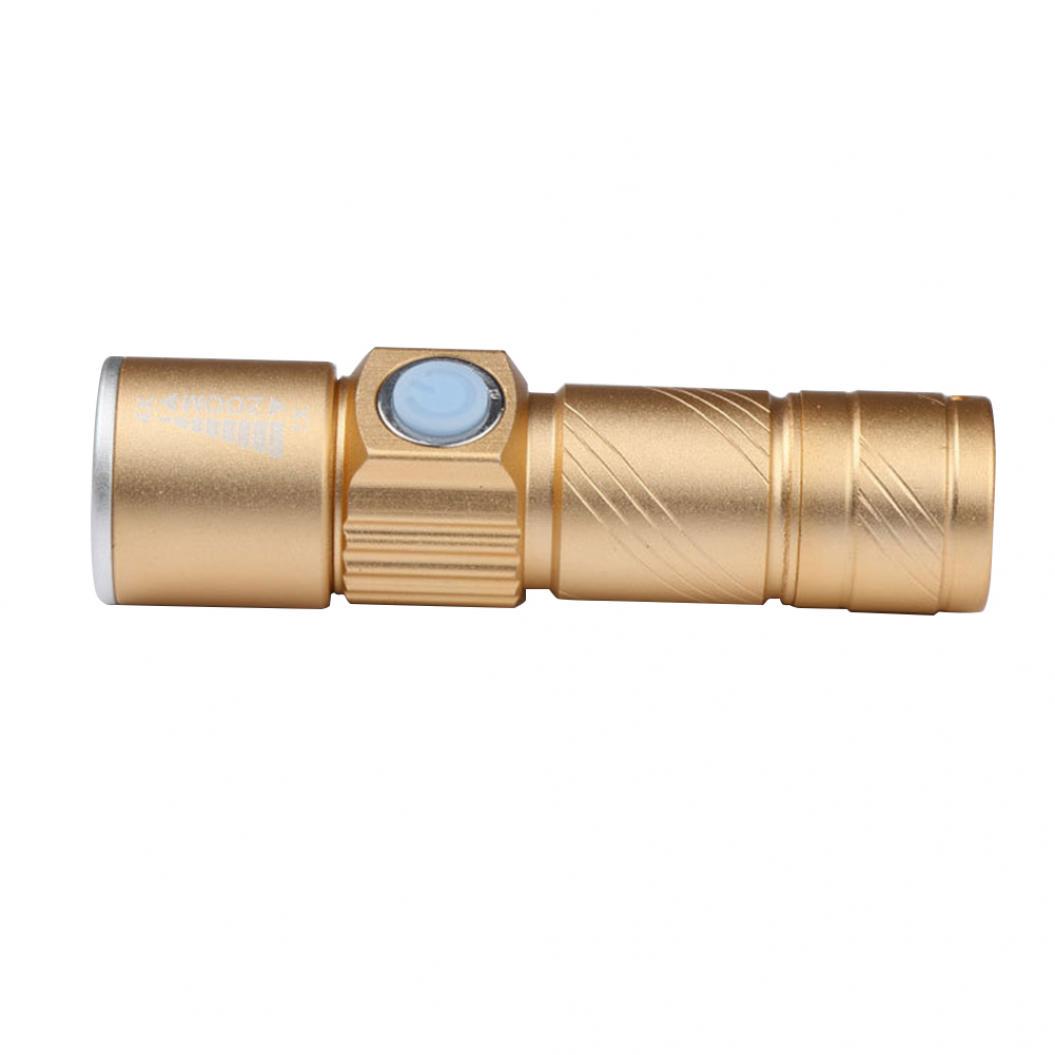 

Портативный USB перезаряжаемый фонарик, мини-ручной фонарик для кемпинга, лампа золотистый