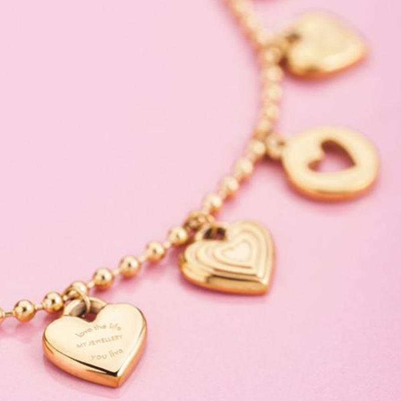Collana a Catena con Ciondolo a Forma di Cuore in Acciaio Inossidabile, Fascino Geometrico, Resistente all'Acqua, Chic, Popolare, Gioiello Romantico, Regalo