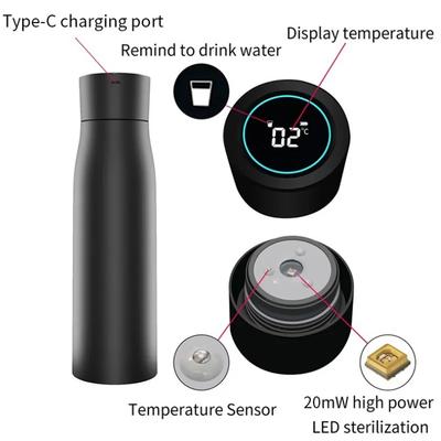 500ml Self-Cleaning Smart Water Bottle Double Wall Stainless Steel Insulated Vacuum Insulated Cup Sterilized Water Cup Gift Cup Coffee Cup Reusable