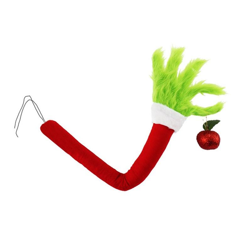 Green Christmas Tree Ornament Adorable Elf With Green Fur 28x28x5cm Perfect For Christmas