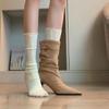 Mode High Heels Schnalle Kurze Stiefel für Damenmode Spitzschuhe Elegant Wildleder 2025 Winter Neue Schuhe Kleid Pumps Stiefeletten