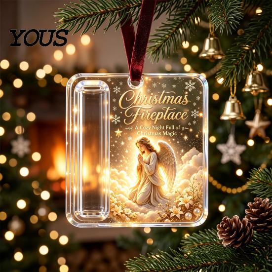 Money Holder Ornament Christmas Acrylic Ornament, Xmas Holiday Cash Present with Slot, Tree Hanging Gift Decoration