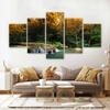 5 Panels Landscape Waterfall Posters and Prints Canvas Painting Wall Art Pictures Living Room Home Decor Lake Tree No Frame