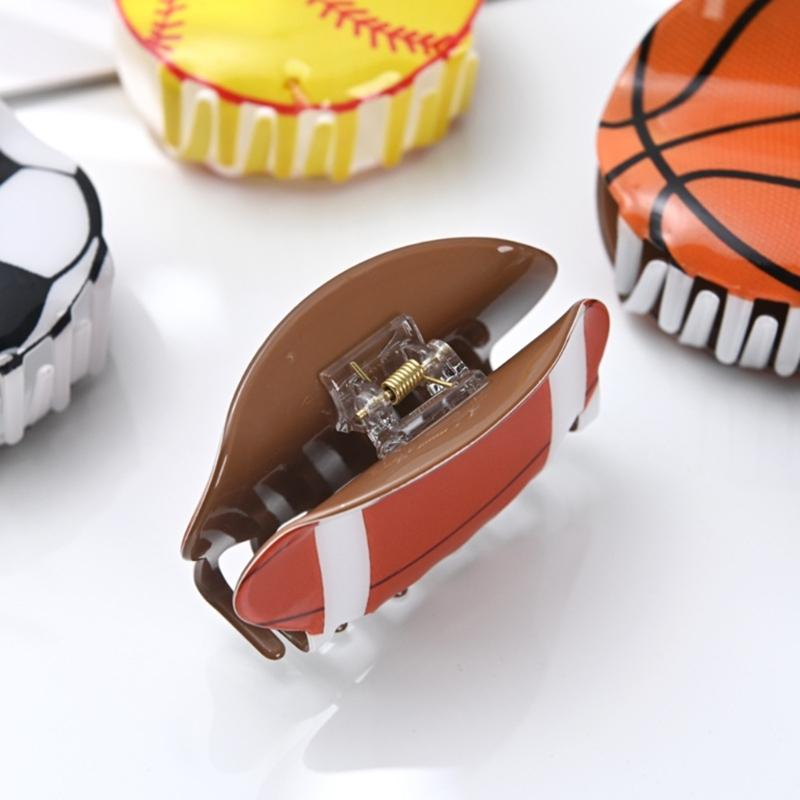 Girls Hair Claw Women Ball Themed Hair Clamp Grab Hairclip Fashionable Hair Grip Barrettes Acrylic Hairpin Accessories