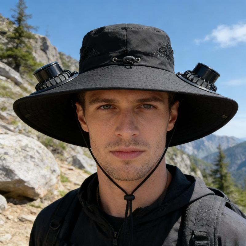 Solar Powered Sun Hat Cooling Fan UV Protection Outdoor Hiking Fishing Camping Summer Travel Bucket Hat Sun Protection Hat