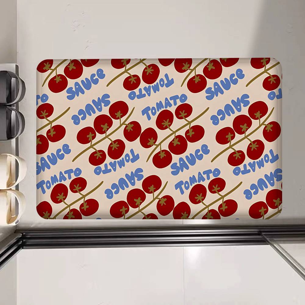 Cartoon Tomato Pattern Entrance Door Mat Nordic Style Home Doormat Bathroom-Toilet Mats Bedroom Hotel Decor Mat
