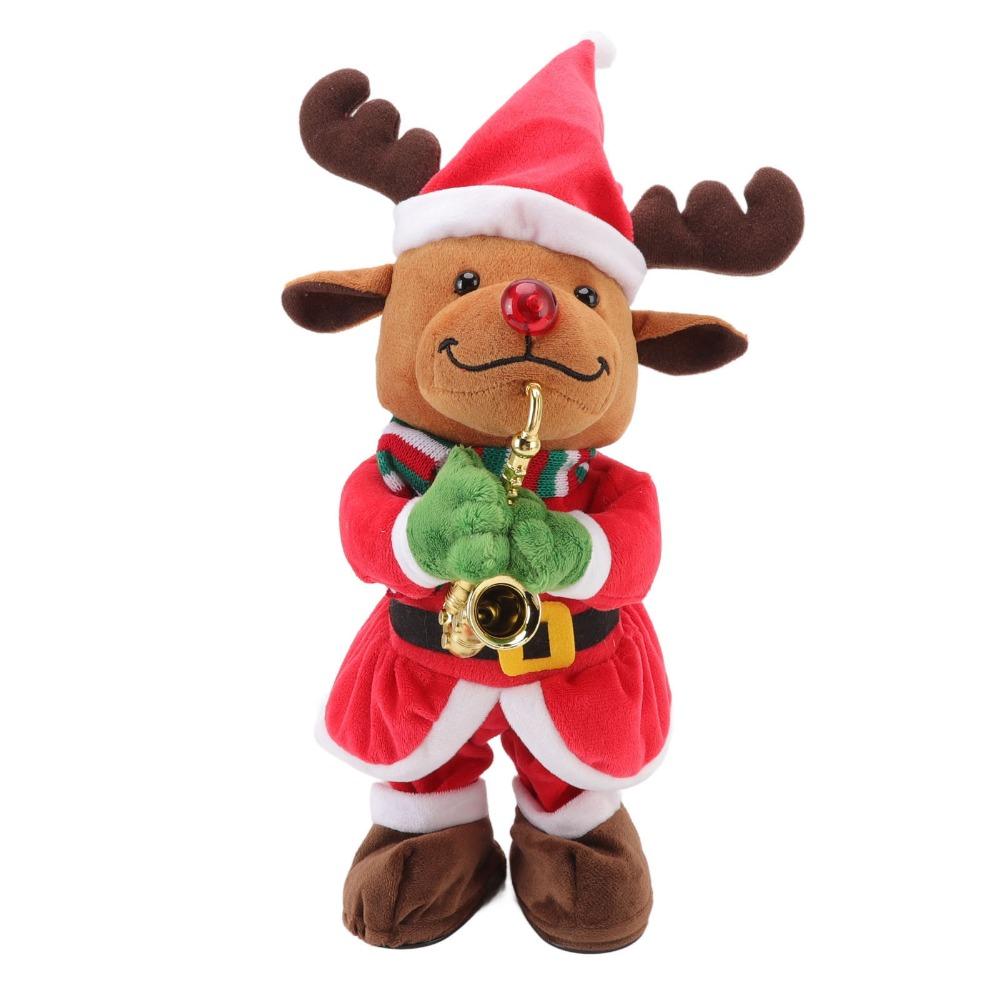 Swinging Motion Christmas Musical Plush Toy Dancing Christmas Doll Christmas Table Decor