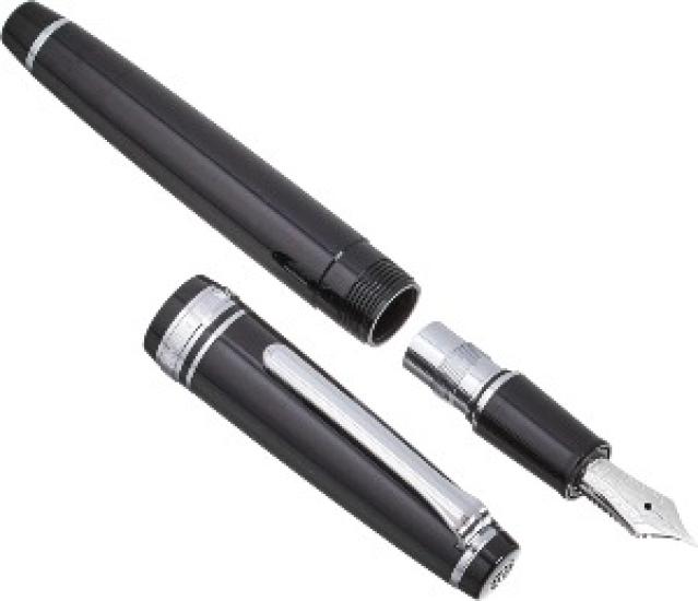 Sailor fountain Pen Professional Gear Slim Silver Black Music Nib 11-1222-920 with Converter