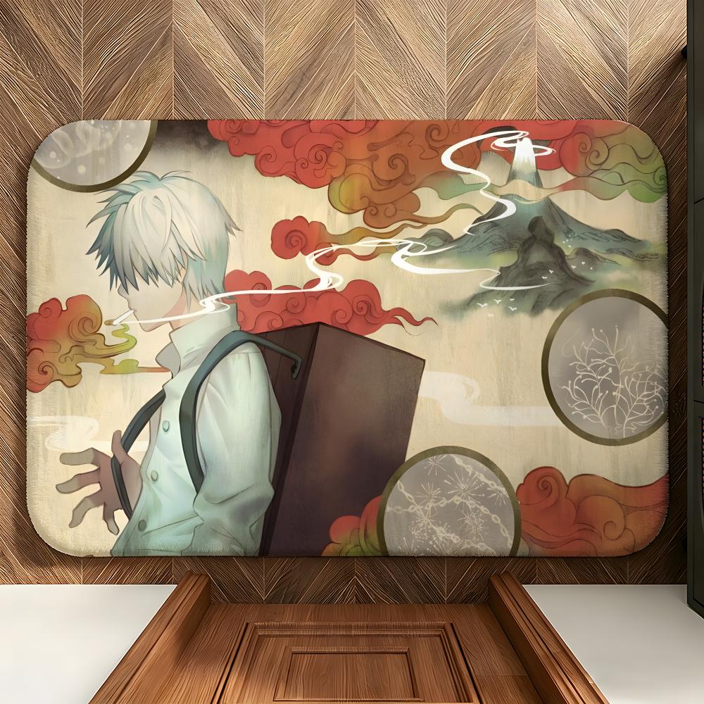 Anime M-Mushishi Floor Mat Soft Flannel Floor Mat Suitable for Entryways, Living Rooms, Bedrooms, and Bathrooms