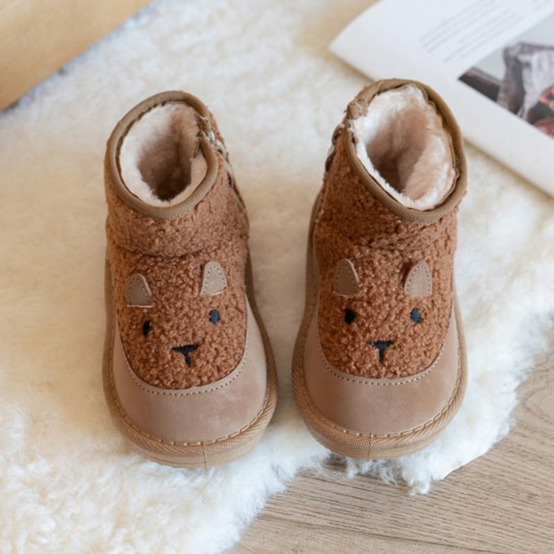 Winter Fashion Cartoon Cute Snow Boots for Boys and Girls Plus Velvet Warm Large Cotton Shoes Bread Shoes