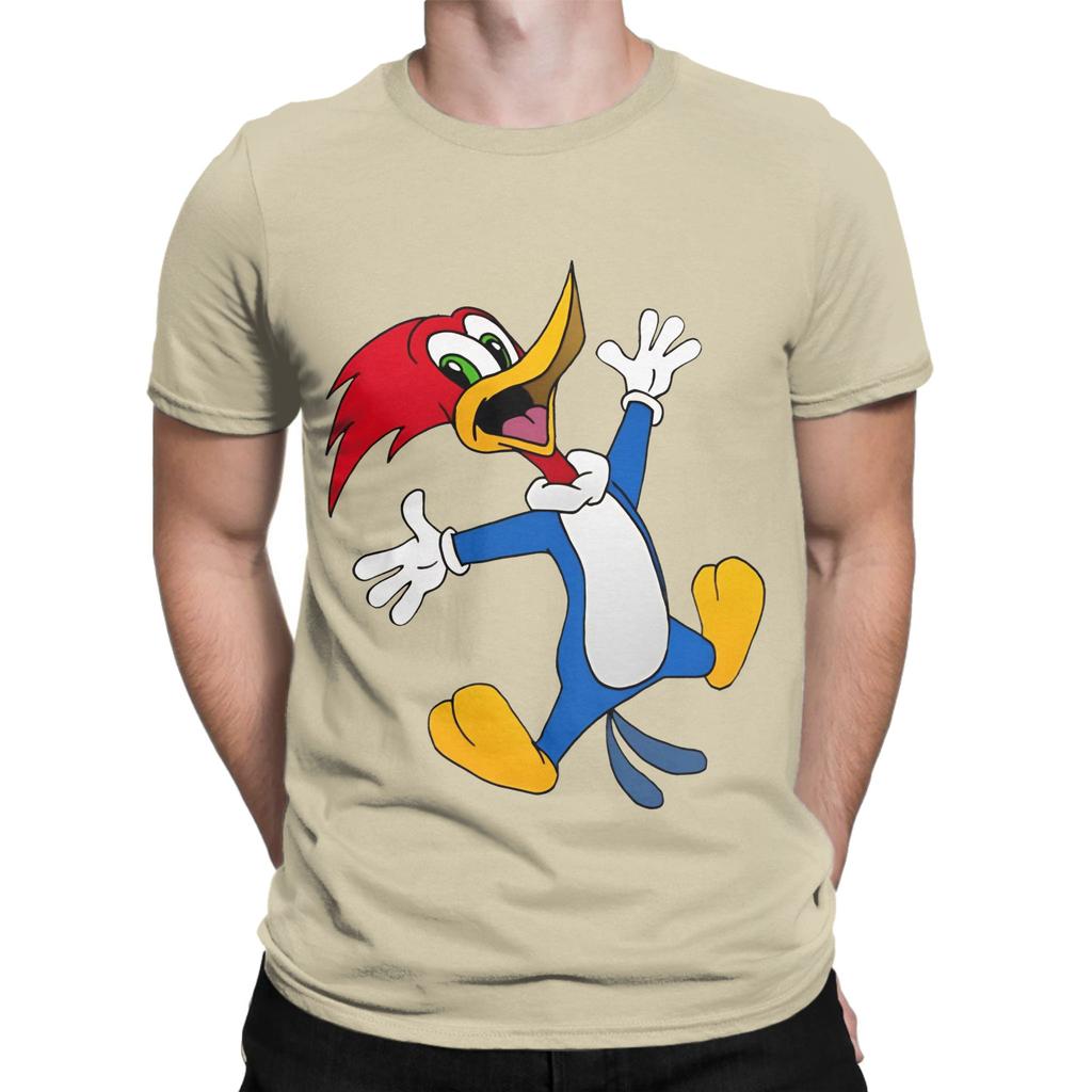 Holzspecht Gemälde Neuheit 100% Baumwolle T-Shirt Holzspecht Oberteile T-Shirts Für Unisex