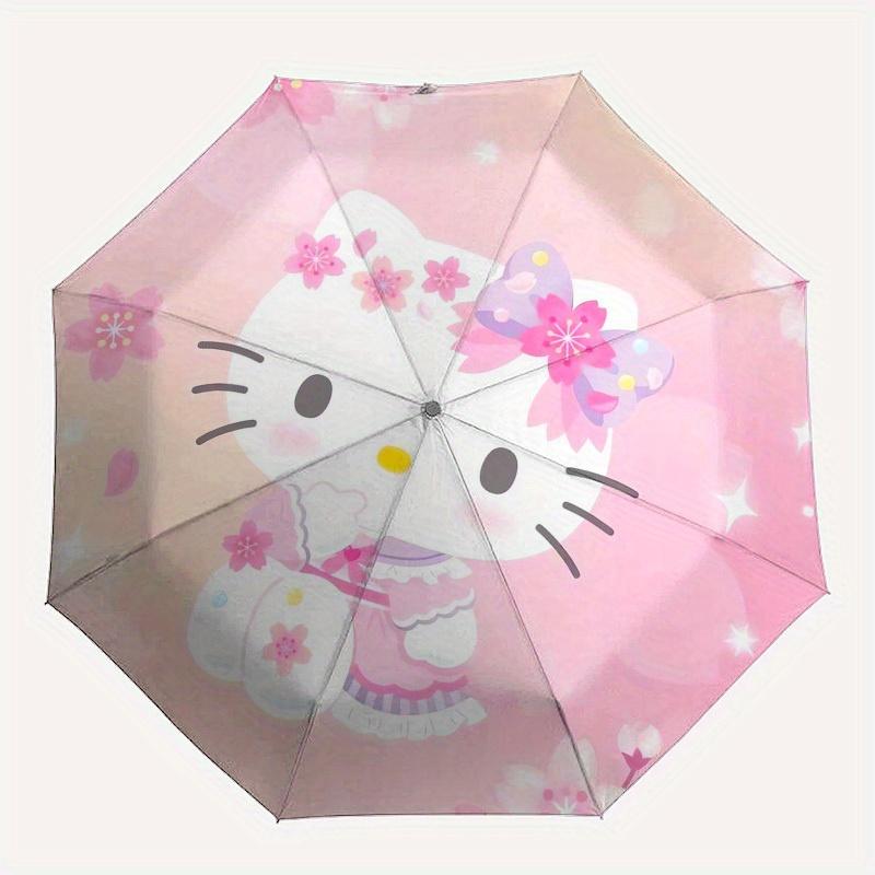 1pc Hello Kitty Sakura Theme Umbrella with Plastic Handle,Suitable for All Seasons Home Travel Outdoor UmbrellaSanlio272