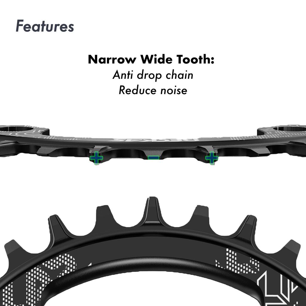 Deckas Tandhjul Rundt 110BCD til Force Red Rival S350 S900 36 38 40 42 Tænder Landevejscykel til Sram Cx Gravel Quarq 5 Arme 110 Bcd