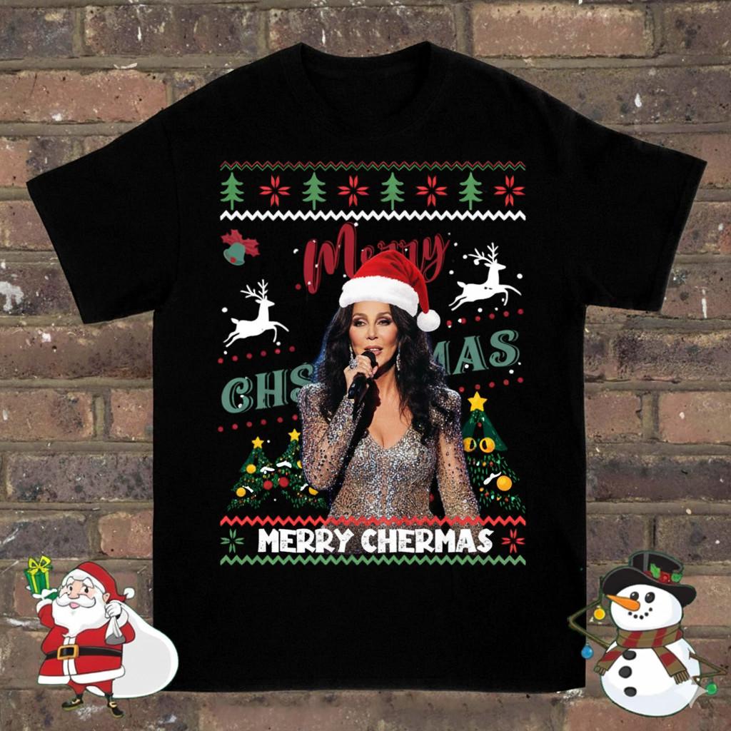 Merry Christmas Cher Full Size S-5XL Shirt Black Gift For Fan PP2482 XXL