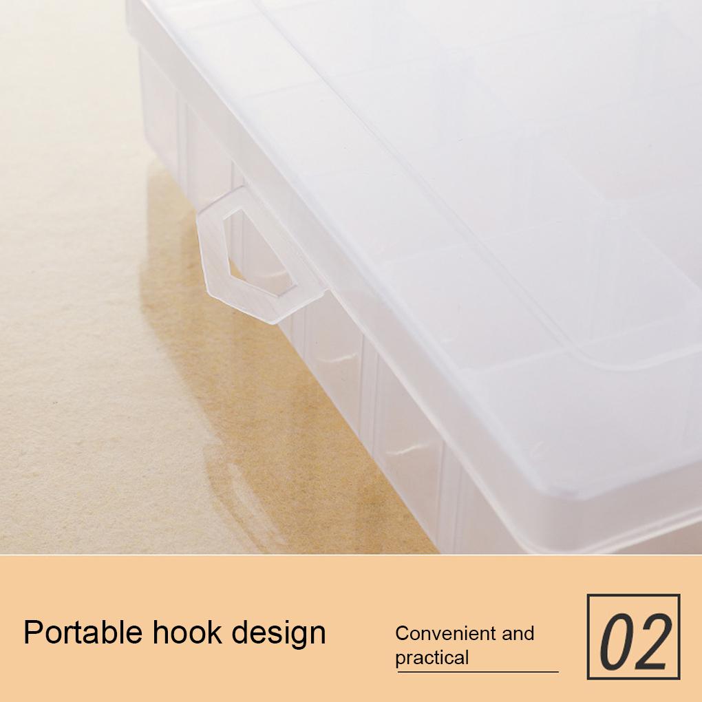 36 Grids Clear Plastic Organizer Detachable Box with Compartment Dividers Holder Jewelry Bead Container Case Tapes