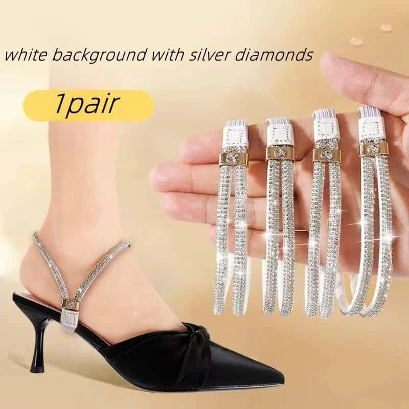 New Dual-purpose Tie Shoelaces, High-heeled Shoes Sandals No Heel Strap No Installation Light Luxury and Adjustable Elasticity