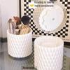 Rotating Makeup Brush & Cosmetic Storage Box with Lid