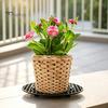 Non Scratch Pot Stands 6Pcs Plant Risers, 8 Inch Round Plastic Durable Risers Elevator Stands, Feet for Indoor Outdoor Flower Pots Tabletop