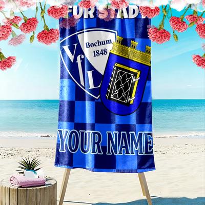 Individuell bedrucktes Strandtuch VfL Bochum 1848, Großes weiches schnelltrocknendes Handtuch für Strand Camping Schwimmen_xia