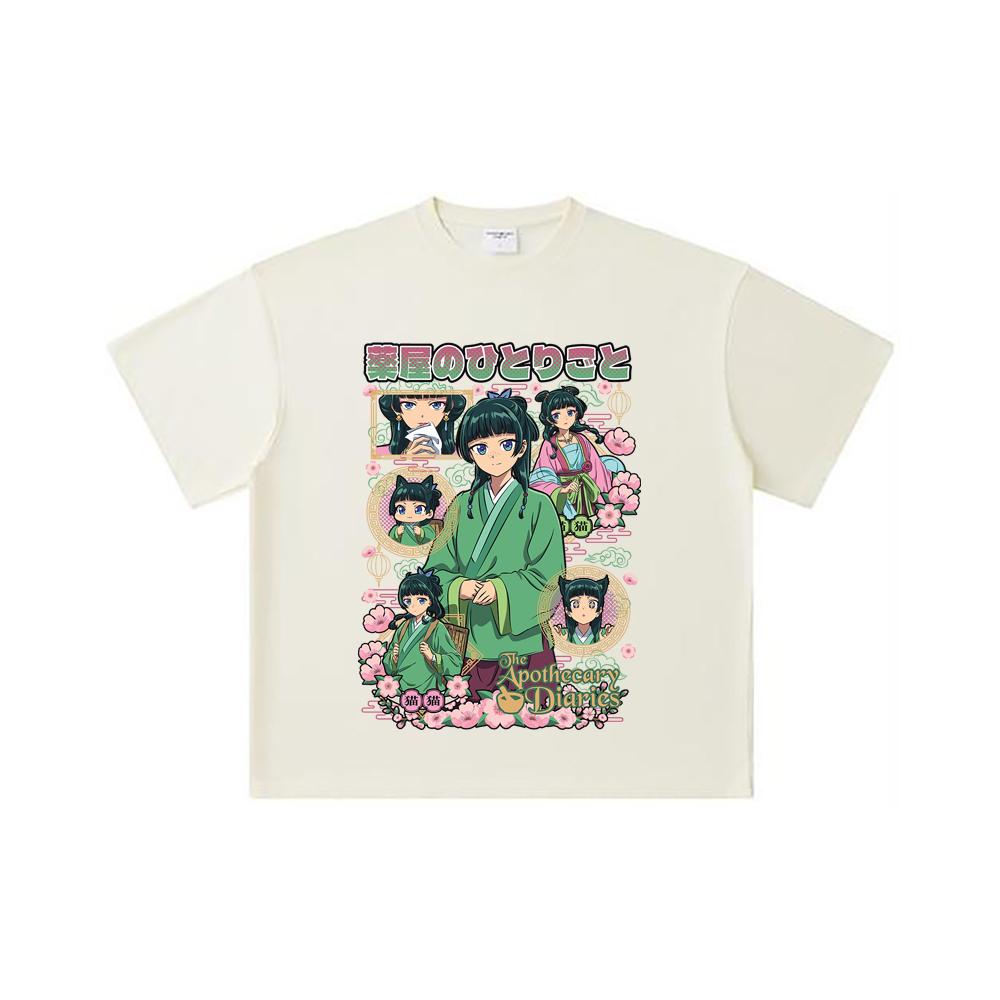 

260 GSM Double Yarn 32 Count 100% Cotton Apothecary Diaries V2 Print Unisex Heavy Cotton T Shirt S абрикосовый