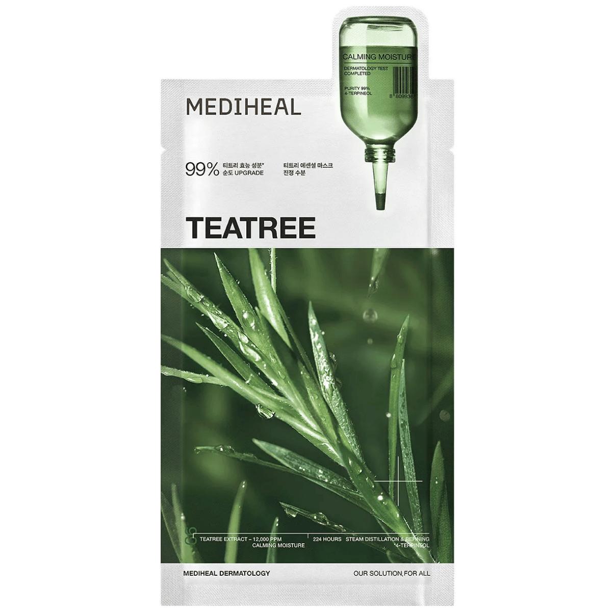 

MEDIHEAL Teatree Essential Mask Calming Moisture Маска для обличчя 24 мл - маска заспокійлива
