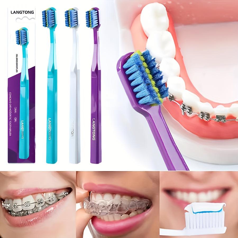 Periuță de dinți moale ortodontică pentru aparate dentare - Potrivită pentru adulți și copii