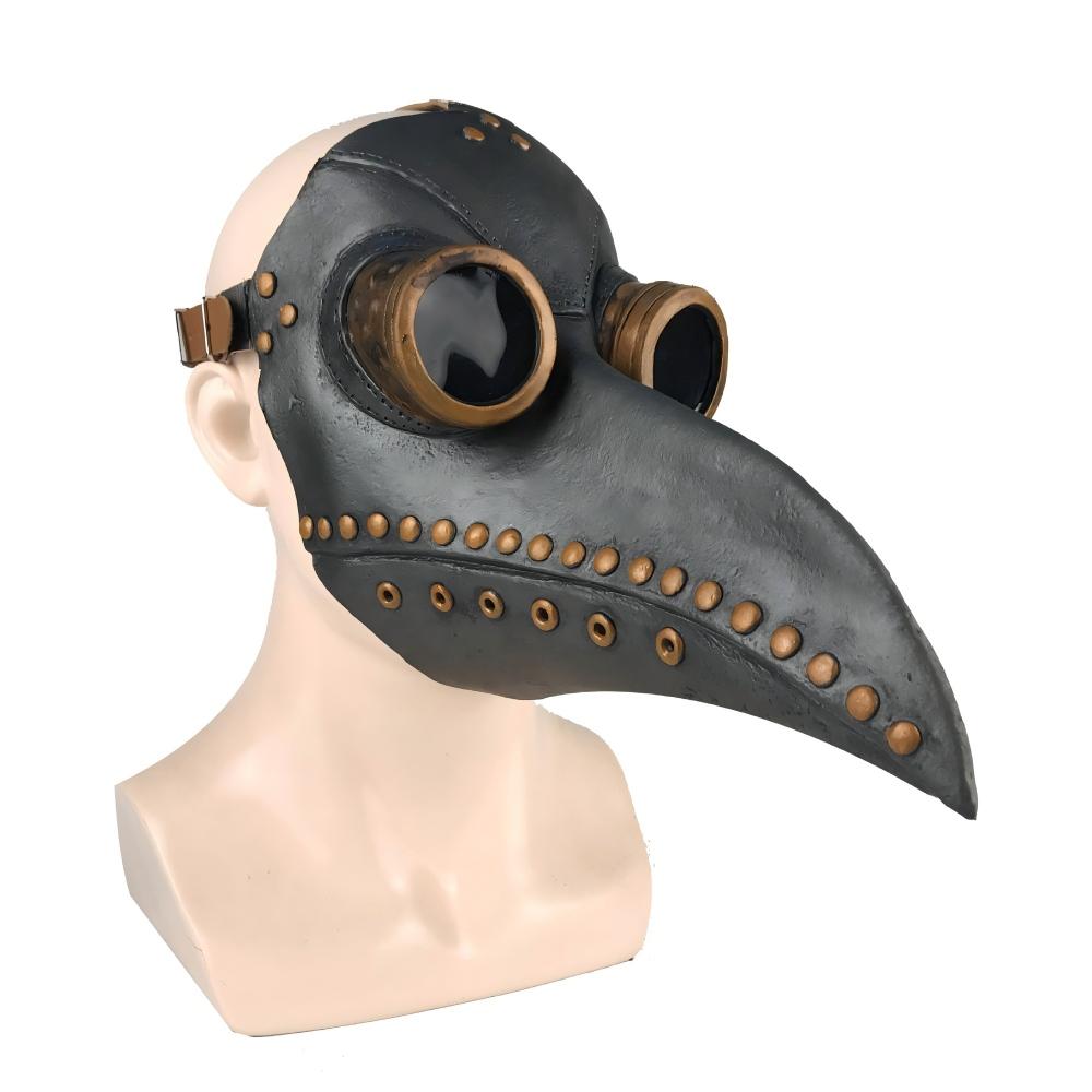 Cosplay Halloween Event Props Funny Medieval Steampunk Plague Doctor Bird Mask Long Nose Beak Latex Punk Masks Beak Accessories