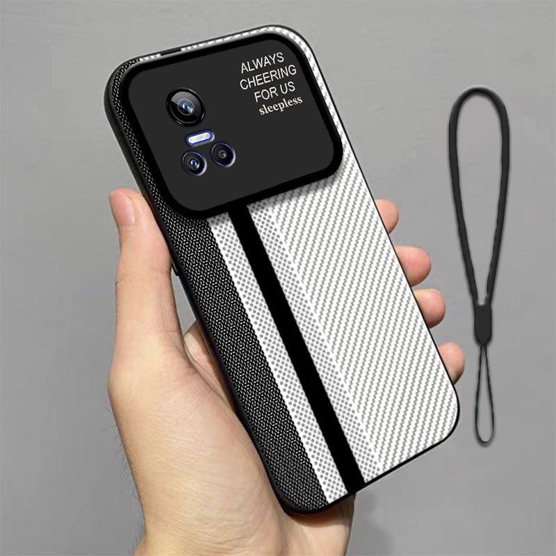 

Контрастные черно-белые полосы чехол для мобильного телефона REALMEGTNeo3, защитный чехол с окошком, матовый мягкий чехол с защитой от падений realmeGTNeo3