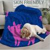 1pc 60x80 Inch Single-Sided Printed Blanket - Pink Cartoon Pigs & Starry Blue Background, Soft  Thread Count Fabric