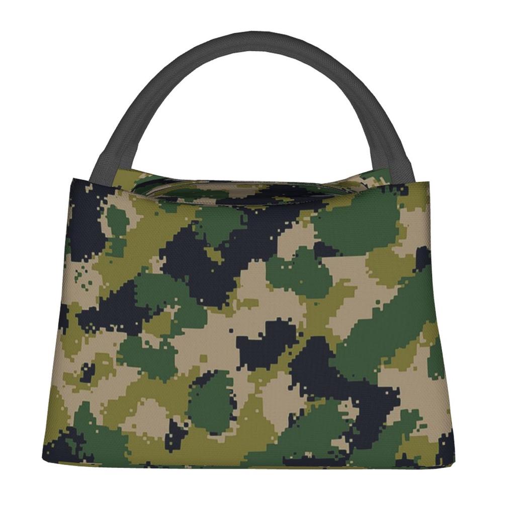 Splintertarn German WW2 Camouflage Army Military Camo Insulated Lunch Bag for Women Children Food Boxes Thermal Lunch Box Tote