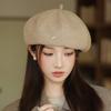 Autumn and Winter Retro Love Beret Hat Women's Warm Octagonal Hat Painter Hat