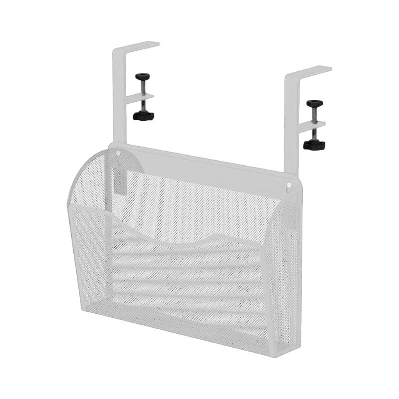 Space Saving Under Desk Basket Easy Install Under Desk Hanging Organization Basket Sturdy Carbon Steel Holder