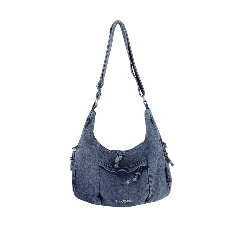 

Вінтажна джинсова сумка кросбоді Жіноча сумка на плече темно-синього кольору