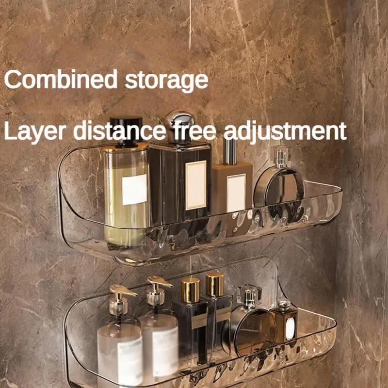 Waschtisch Kosmetikregal Acryl Duschregal Badezimmerregal Ohne Bohren Organizer Wandmontiert Toiletten Shampoo Halter Toilettenregal