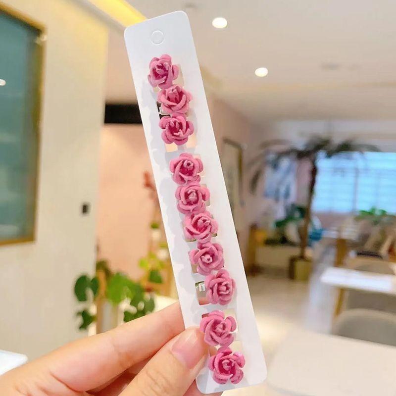 

Girl s Exquisite Velvet Rose Flower Hair Clip 10 Small Hair Clips One Size
