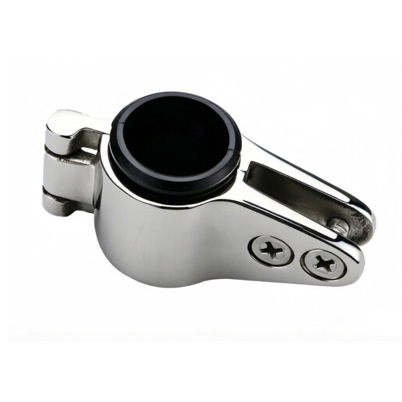Marine Hardware Clamp for Boat Bimini Top Support, Stainless Steel Screw Lock Fitting with Protective Liner Sleeve