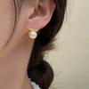 French Imitation Pearl Earrings A Word Metal Studs Retro Simple Temperament Earrings Ins Cold Ear High End Sense Niche Design