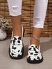 Wear Thick Soled Cow Print Soft Surface Lightweight and Comfortable Women's Single Shoes for Outerwear