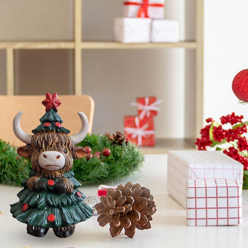 Halloween Christmas Cute Highland Cow Resin Ornament