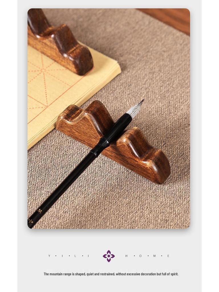 Solid Wood Calligraphy Brush Holder & Pen Rest