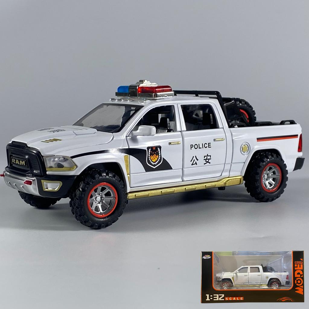 1:32 Dodge Ram Pickup Truck Alloy Off Road Car Diecast Model Sound Light Toy Home Decoration Ornaments Children Birthday Present
