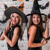 1 Pcs Halloween Witch Hat Holiday Party Party Festival Black Hat Role Play Witch Hat Adult Half Veil Pointed Wizard Hat