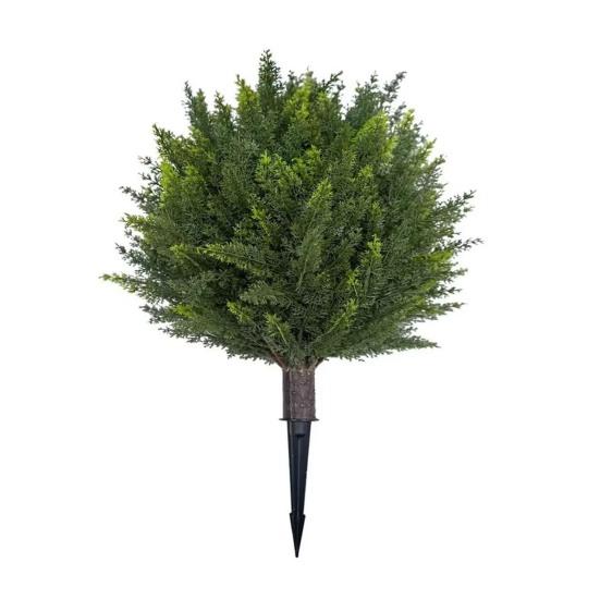 Artificial Topiary Ball Boxwood/Pine with Ground Spike Tree/Rose/Lavender Shrub 24 Inch Faux Fake Bushes Trees