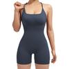 Women Strappy Romper Seamless Jumpsuit Tummy Control Padded Sports Bra