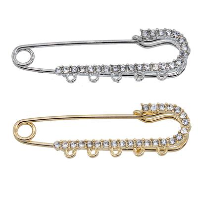 Classic Inlaid High-grade CZ Rhinestone Charm Pin Female Models Long Brooch Delicate Jewelry Hundred Matching Fashion Style