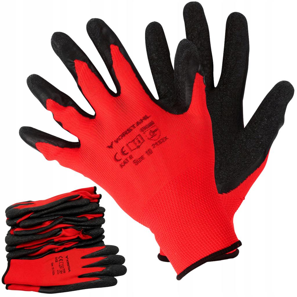Polyester Protective Gloves with Latex, Pack of 12, Size 9, Vorstahl Quality
